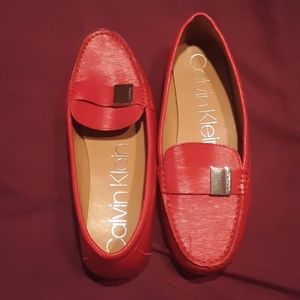 Calvin Klein red loafers
